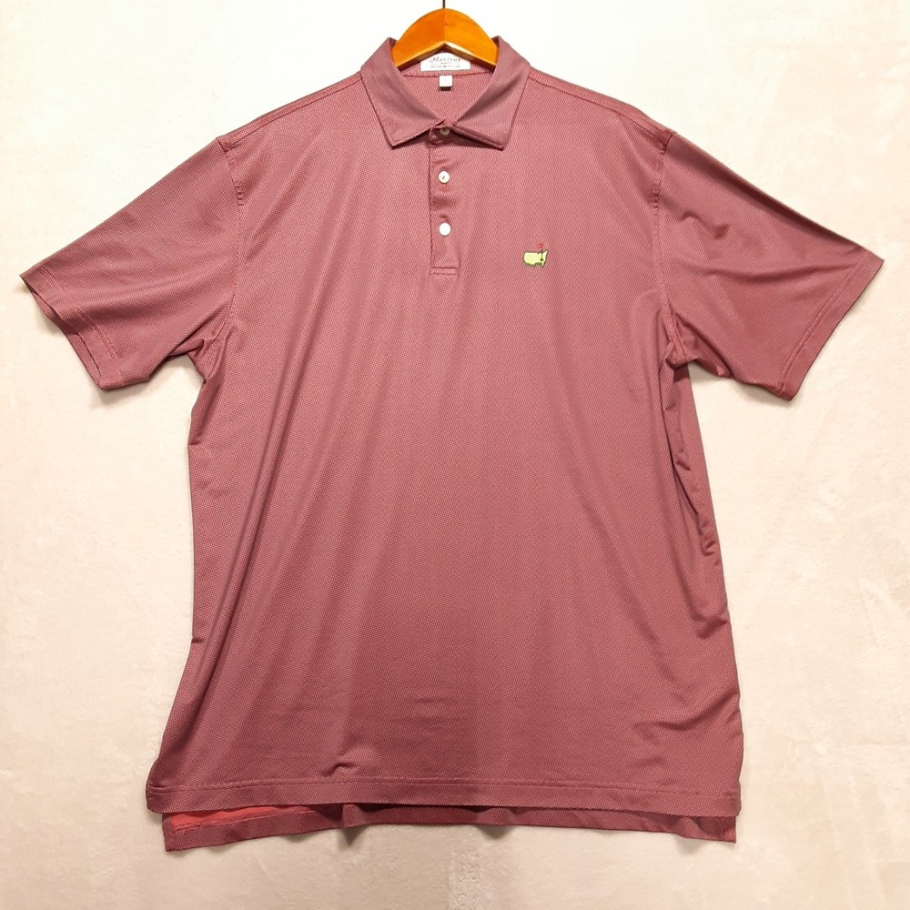 Masters By Peter Millar Men Clubhouse Collection Polo L Maroon Geometric Augusta